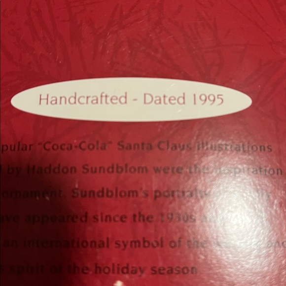 Hallmark Coca-Cola Santa Ornament with Red Suit - Picture 3 of 3